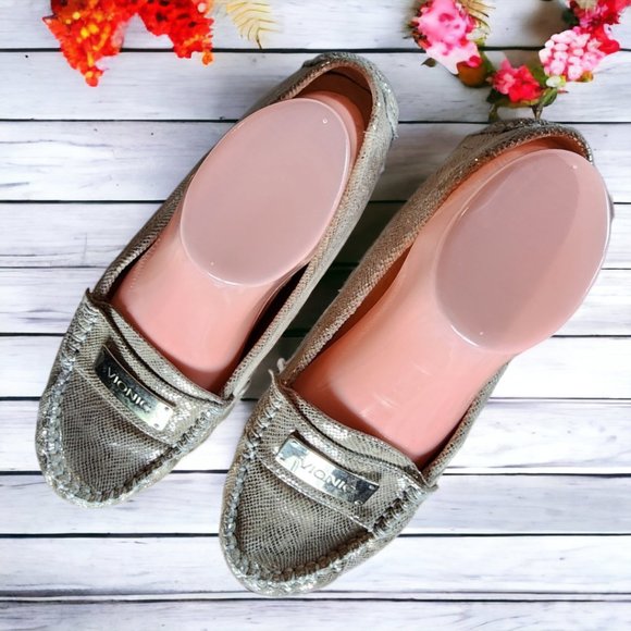 VIONIC Gold/Creme SYDNEY Snake Print Loafer/Driving Orthaheel Shoe Size 9 - Picture 5 of 8